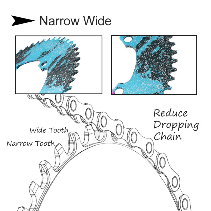 Звездочка bcd130 мм 54 56T для дорожного велосипеда складная цепь с узкой шириной