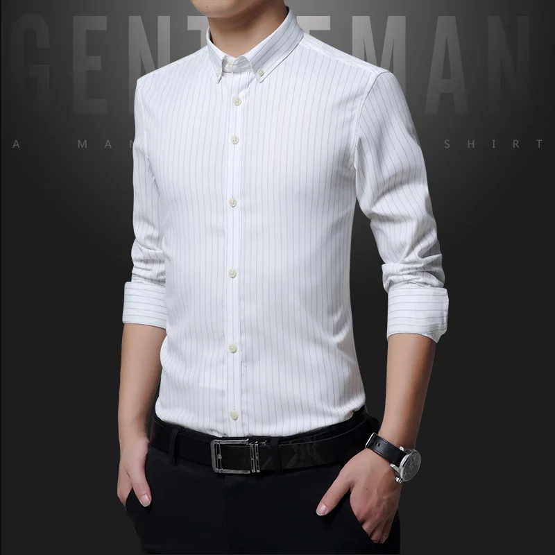 Новое поступление осенняя повседневная мужская рубашка модная классическая