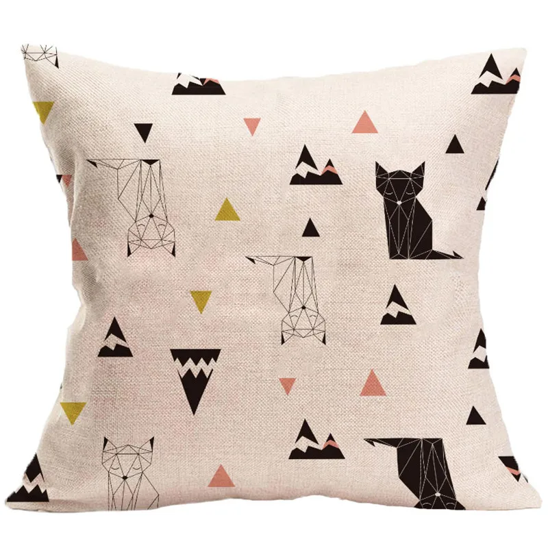 2pcs christmas fresh pattern cotton linen seat cushion soft cute cartoon lumbar square home sofa store car bedromm pillowcase | Дом и сад