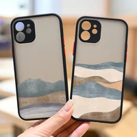 abstract graffiti landscape painting crystal phone cases for iphone 13 12 11 pro max mini x xs max xr 6 6s 7 8 plus back cover