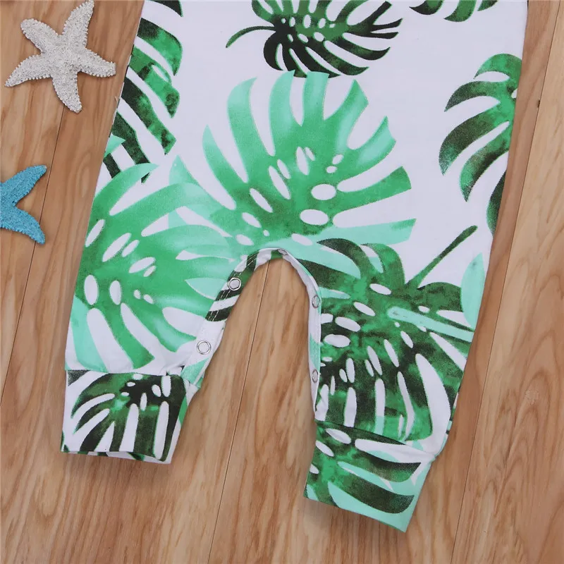 Детский комбинезон без рукавов с банановыми листьями на возраст от 0 до 24 месяцев