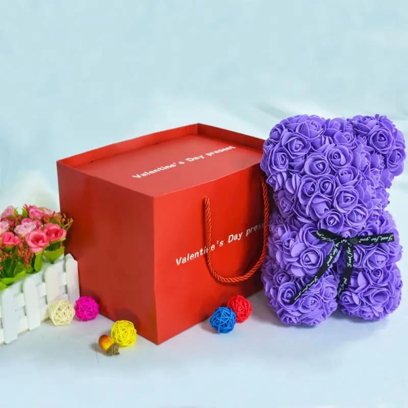 

Valentine's Day Creative Rose Bear Ring Necklace Set Christmas Gift 2020 New New