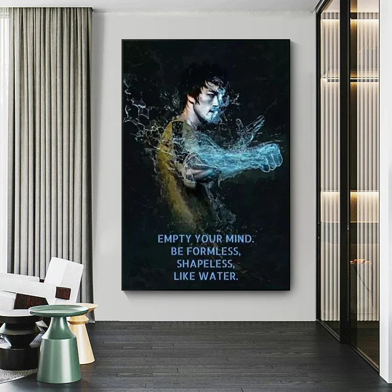 

Bruce Lee Motivational Canvas Painting Film Posters and Prints Abstract Modern Wall Art Pictures for Living Room Home Decoration