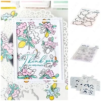 citrus bloom metal cutting dies silicone stamps and stencil diy scrapbooking paper handmade album sheets greeting card 2022 new