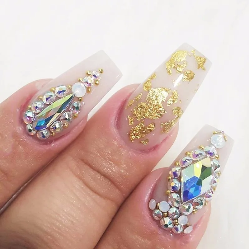 Новая распродажа стразы корейская мода 3D дизайн ногтей ромб 6x10 мм с плоской