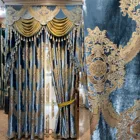 Европейские Синие королевские роскошные шторы для спальни кофейные Оконные Занавески для гостиной элегантные занавески европейские занавески M116-40