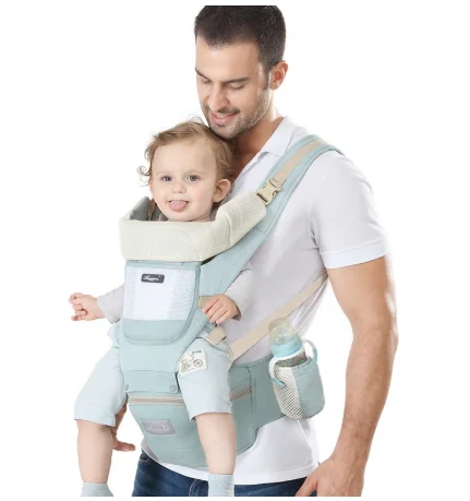 Newborn Baby Carrier Women Multifunctional Waist Stool Cotton T Shirts Dad Hands Free Kangaroo Packet s | Мать и ребенок