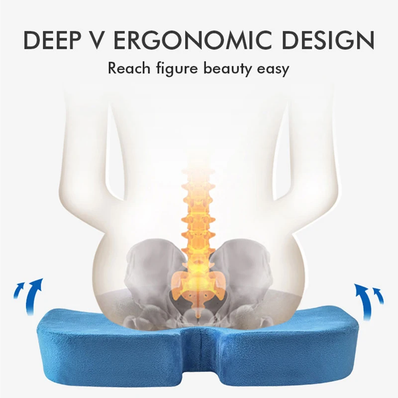 

Memory Foam Seat Cushion U Coccyx Breathable Cushion Office Chair Cushion Car Seat Pillow Gel Orthopedic Memory Cushion