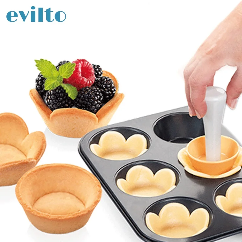 

Plastic Cake Cup Moulder Biscuits Mould Cake Baking Tools Tart Cutter Flower Cupcake Mold Round Dough Cookie Cutter Set Stamper