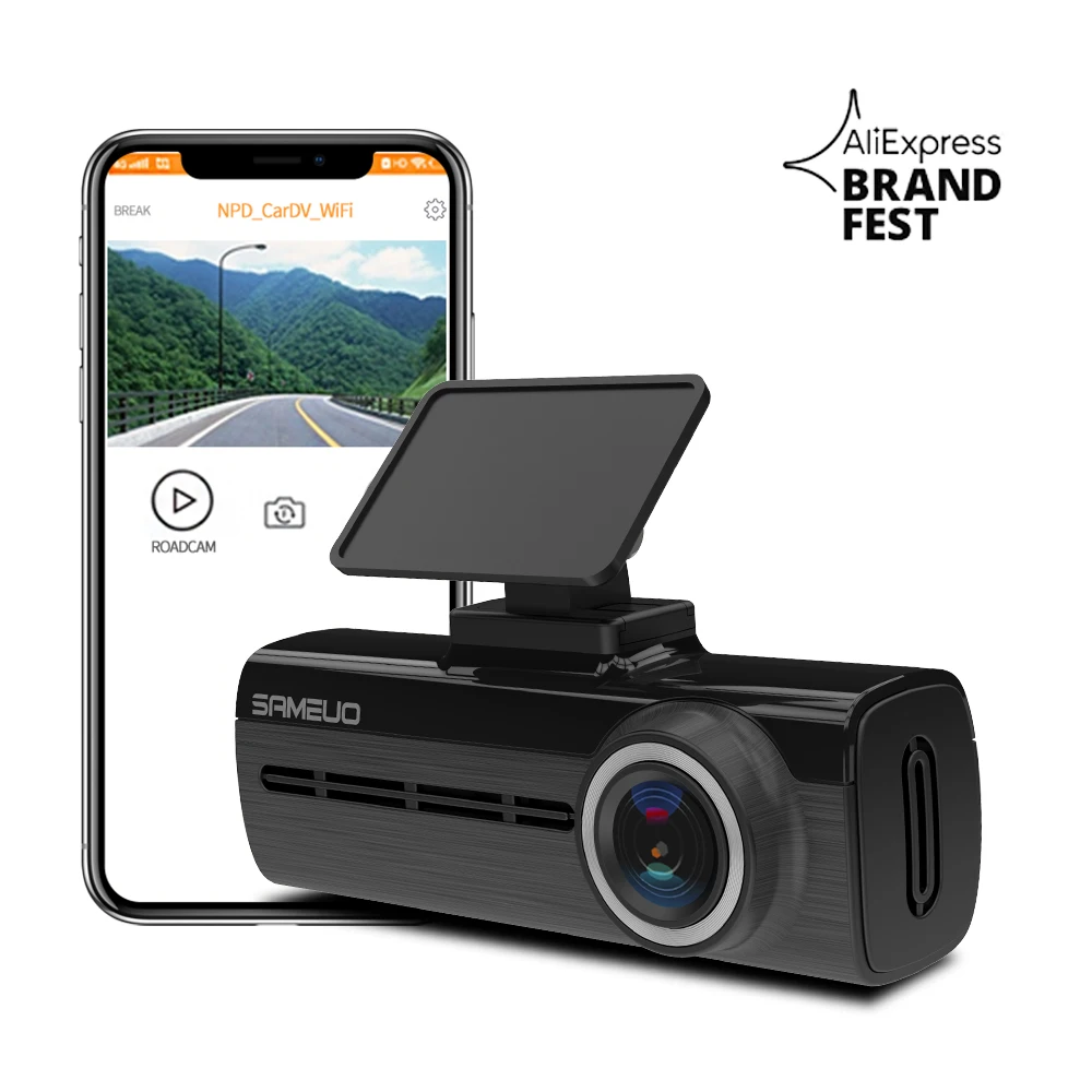 

car dvr with 2 cam Sameuo Dash Cam front and rear Video Recorder Dashcam wifi for car camera recorder 24H Parking Monitoring GPS