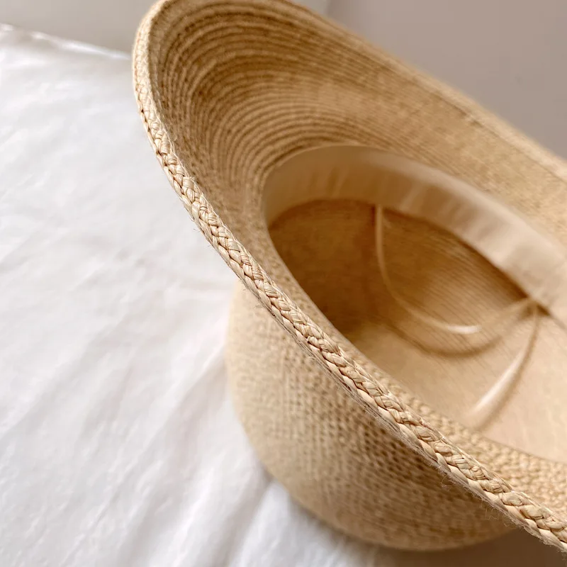 

202106-2509320 summer handmade raffia grass Cross bowknot street holiday beach lady sun cap women leisure hat