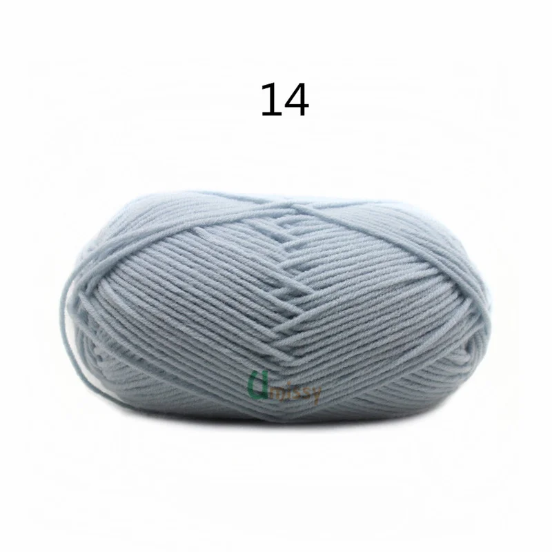 14 1pc 62 цвета хлопок Детская Пряжа молочного оттенка камвольная хлопок крючком нитки для ручного вязания шерсть линия окрашенная нить дешево - Цвет: 14 1pc