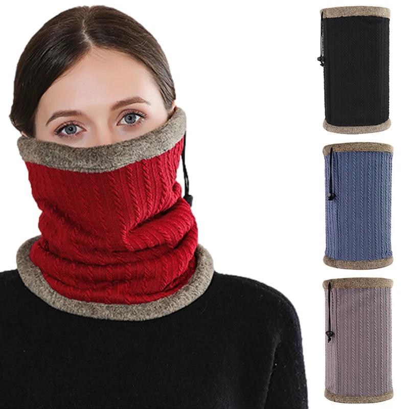 

Winter Knitted Scarf Neck Tube Ear Warmer Outdoor Cycling Ski Hiking Sport Scarves Face Mask Couples Cold Protection Face Cover
