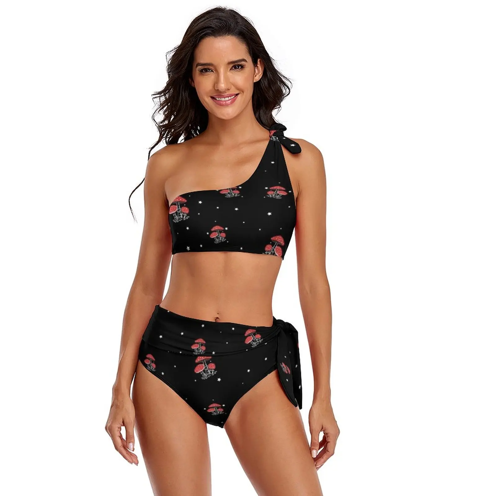 

Hippie Bikini Swimsuit High Cut Vintage Swimwear Rave Female Hot Sale 2 Piece Bathing Suit