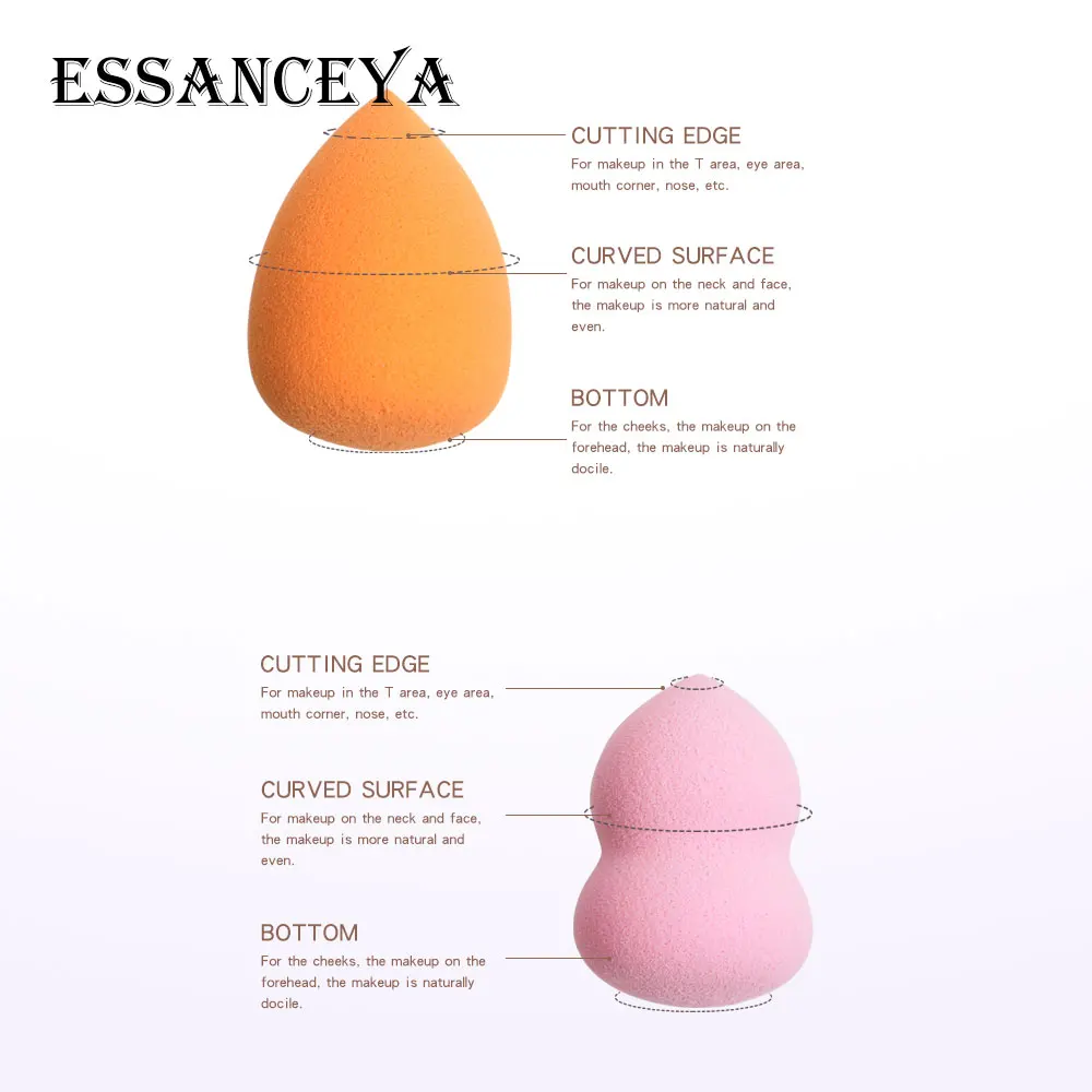 ESSANCEYA 2 шт. кисть со спонжем для макияжа косметический спонж мягкий гладкий