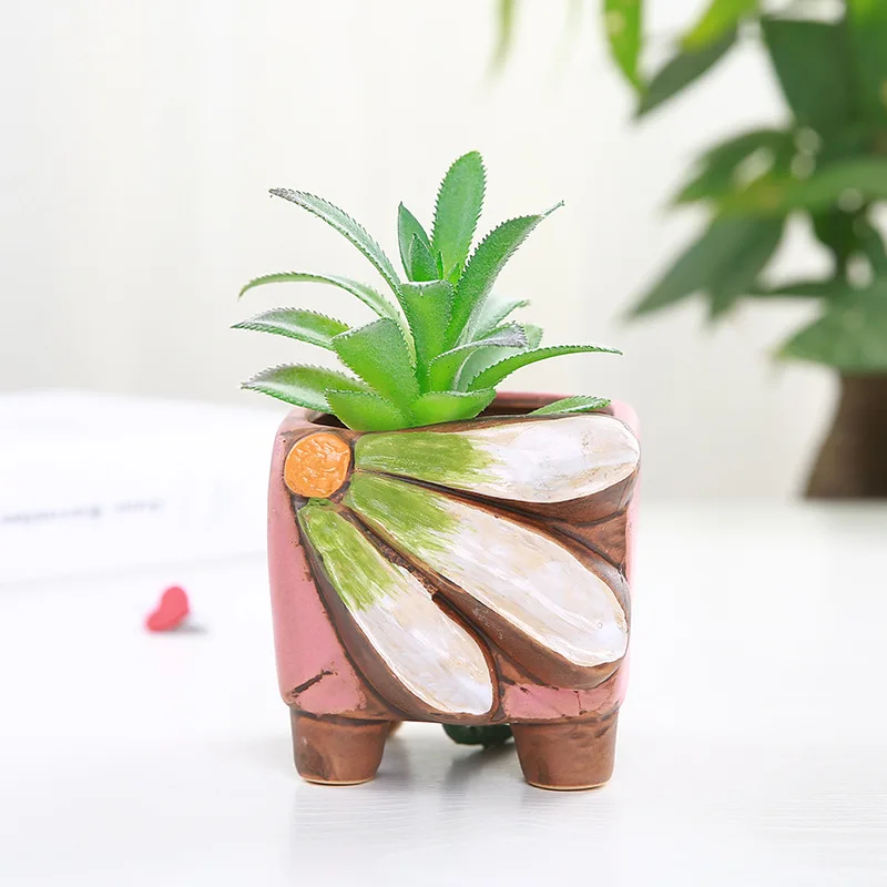 1 шт. ручная роспись керамический горшок для суккулентов домашний садовый