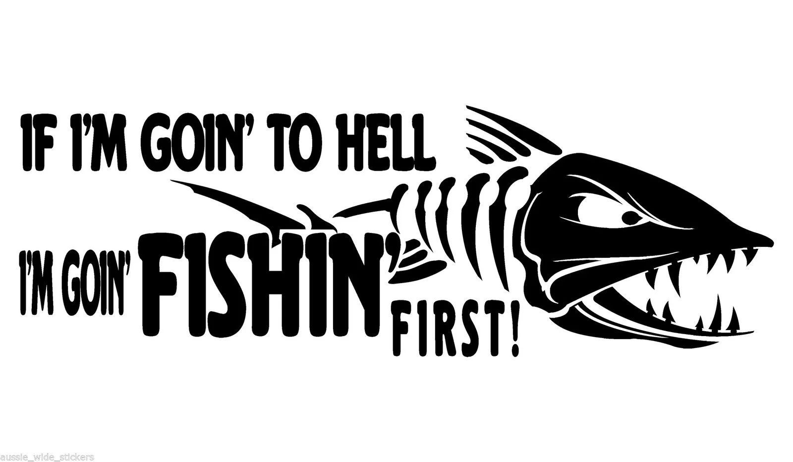 Новый большой 300 мм Забавный морской Рыбалка лодка Снасти Коробка наклейка s HELL