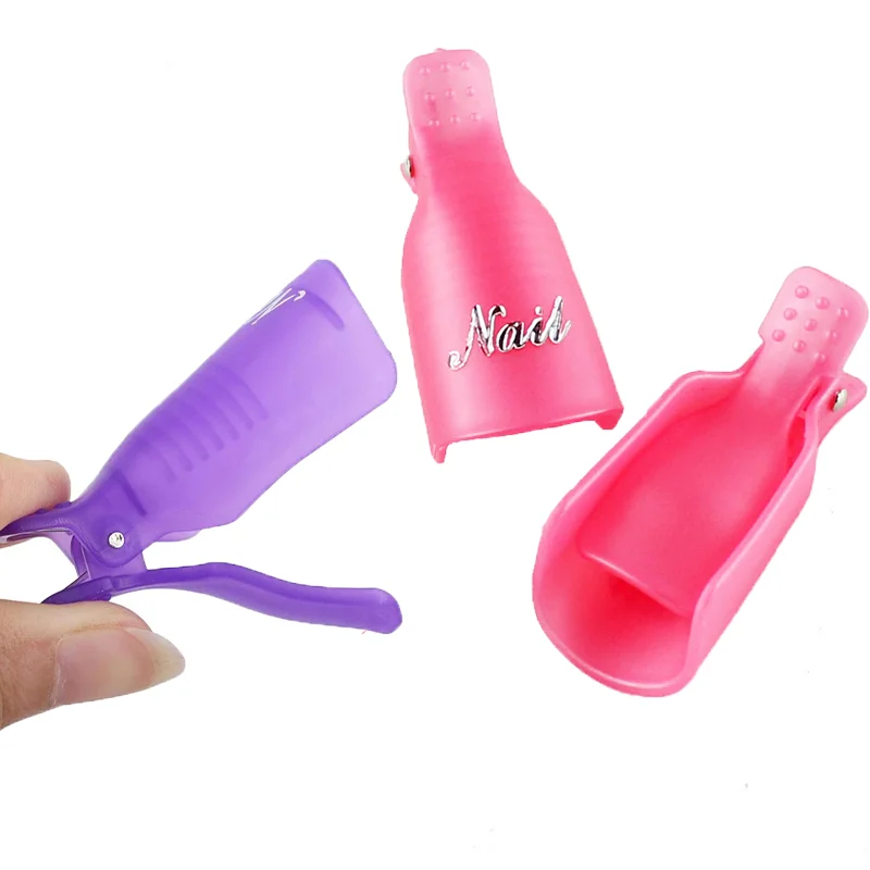 

10Pcs Nail Polish Remover Clips Plastic Nail Art UV Gel Removal Soak Wraps Tools Manicure Cleaner Cap Clip