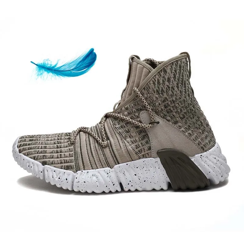 Кроссовки мужские легкие Нескользящие сникерсы из цельного плетения спортивная