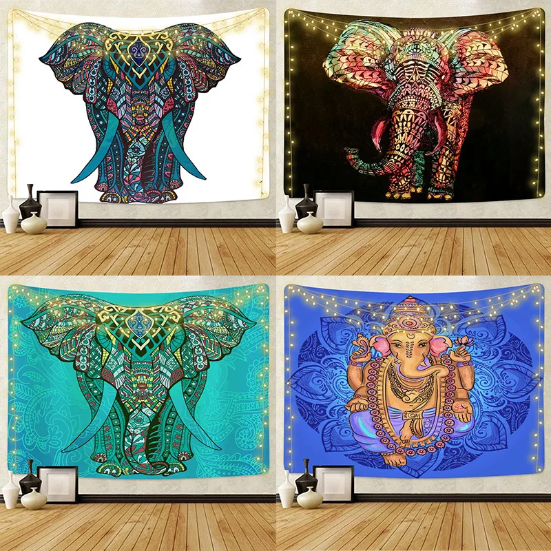 Дропшиппинг слон гобелен настенный хиппи украшение дома из полиэстера одеяло