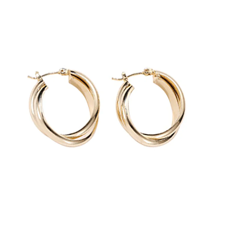 

Trendy Gold Silver Metal Cross Hoop Earring Womens Fashion Design Round Hollow Earring Statement Vintage Wedding Party Jewelry