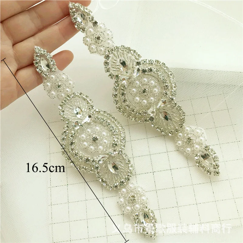 Новый 16 5 см х гламур Стразы для аппликаций 1 шт свадебное платье с поясом пояс