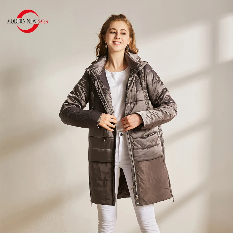MODERN NEW SAGA 2020 Осеннее Женское Пальто Хлопковая Стеганая Куртка С Капюшоном