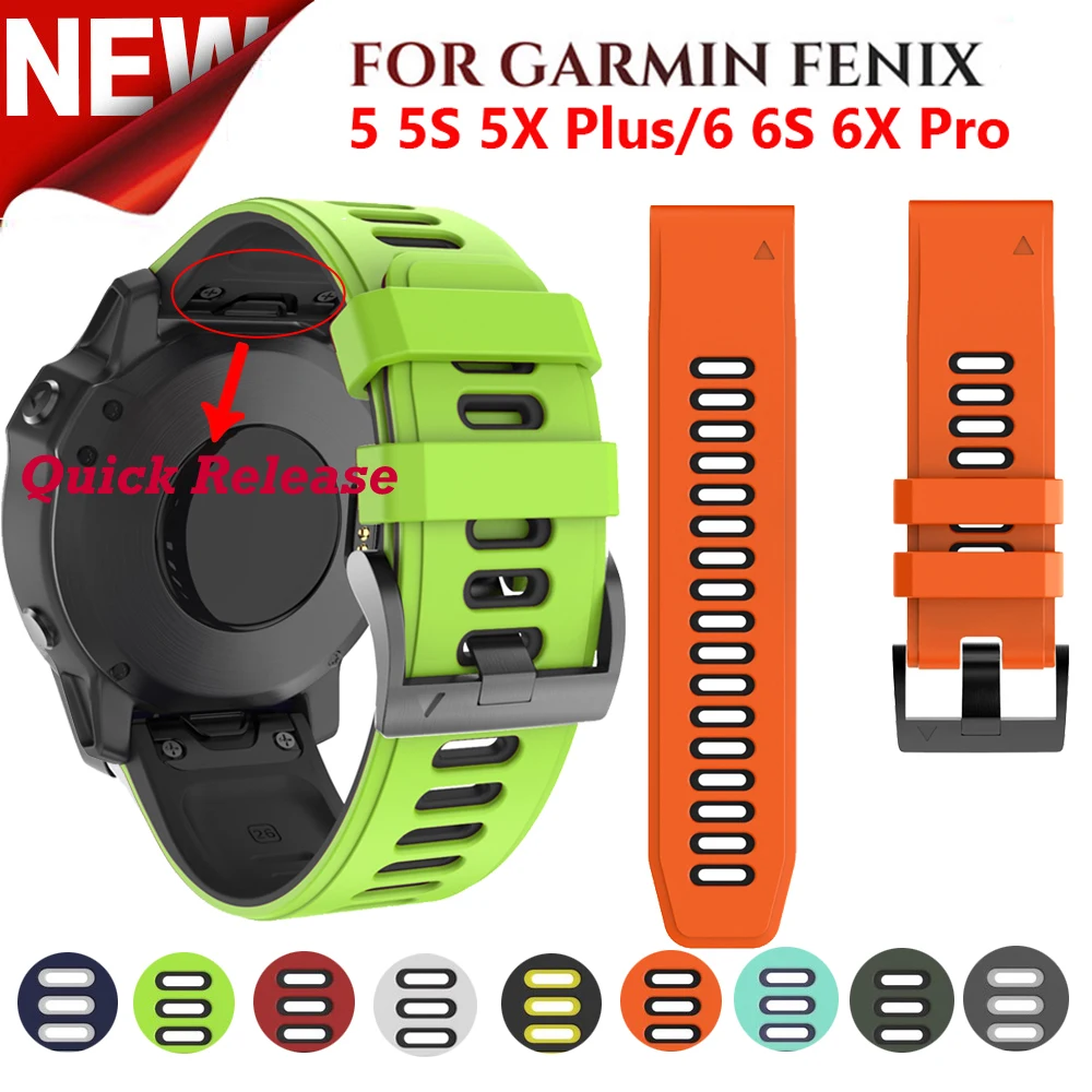 26 22 20 мм смарт часы ремешок для Garmin Fenix 6 6S 6X Pro 5X 5 5S Plus 3HR D2 S60 быстросъемный