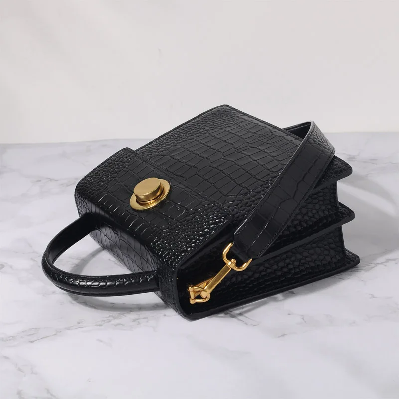 Широкий плечевой ремень! Модная женская сумка с крокодиловым узором сумочка