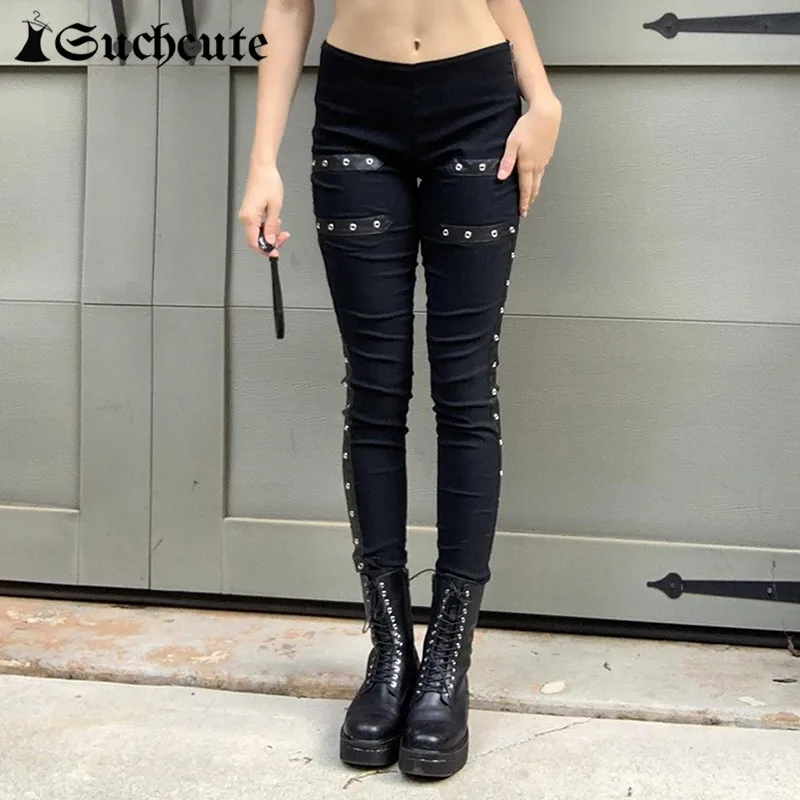 

Женские брюки с заниженной талией, в готическом стиле