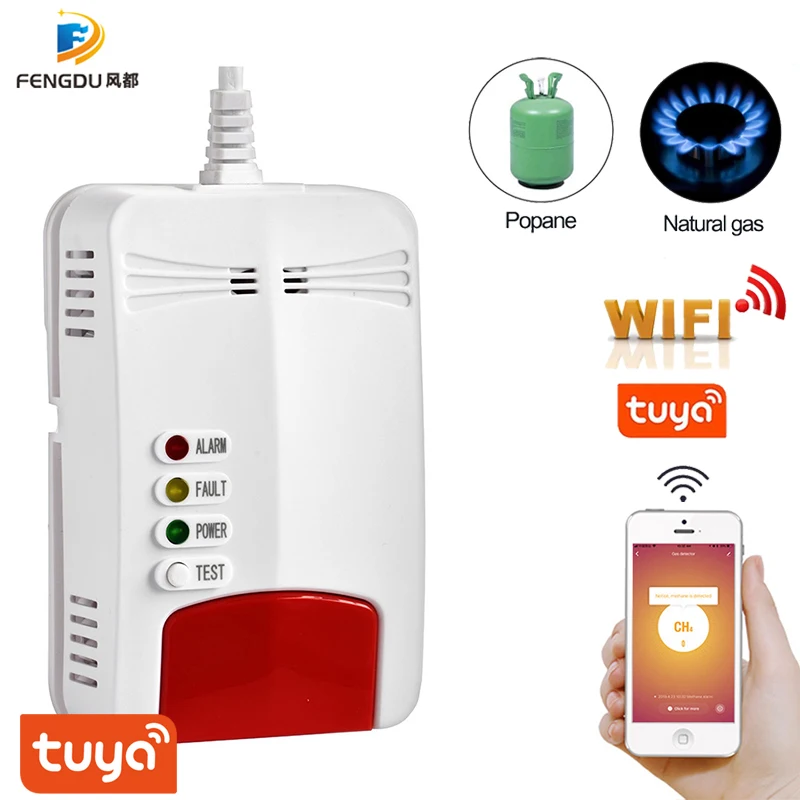 Умный Wifi детектор пропана/природного газа для дома утечки высокая