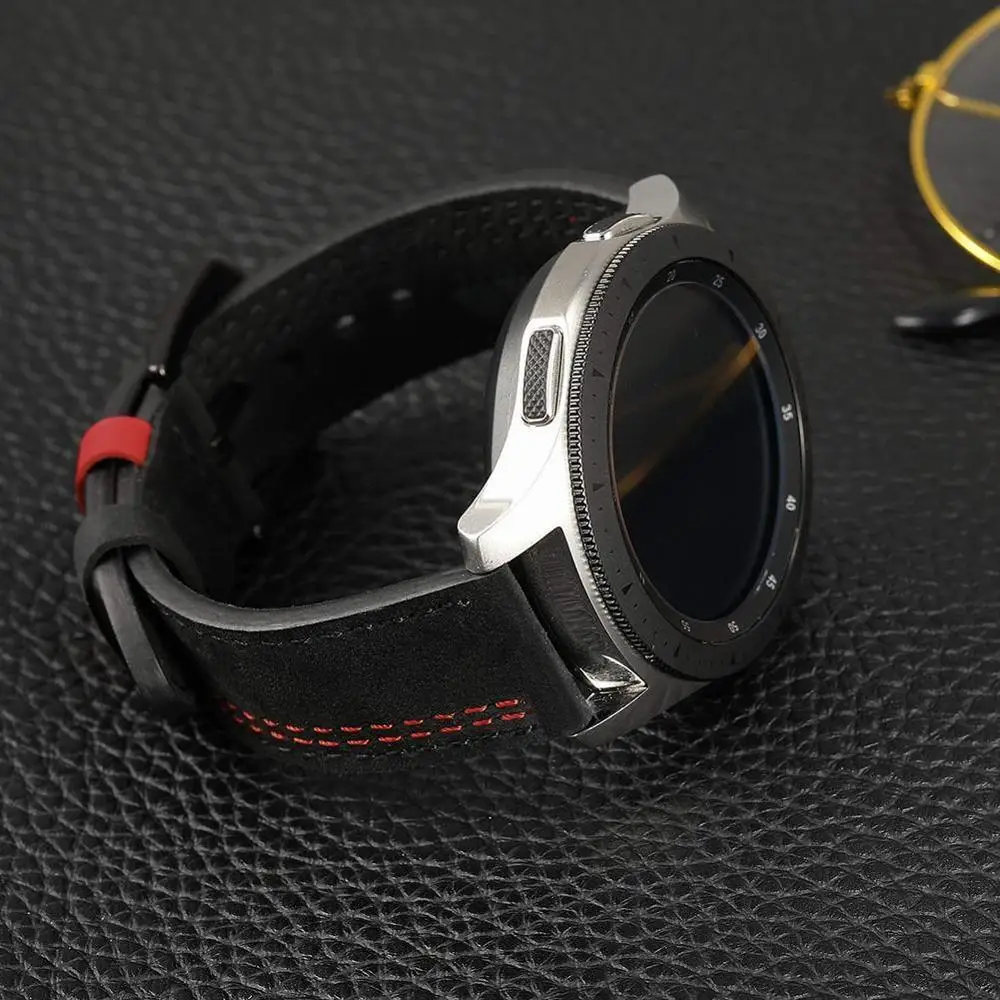 

Genuine Leather Watch Band Strap For Samsung Galaxy Straps Watch Universal Replacement Quick 42 46mm T5G9