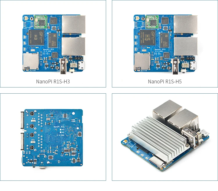 Дружественный NanoPi R1S портативный маленький путь, все Chi H3/H5 двойной гигабитный Ethernet порт 512 М памяти OpenWRT