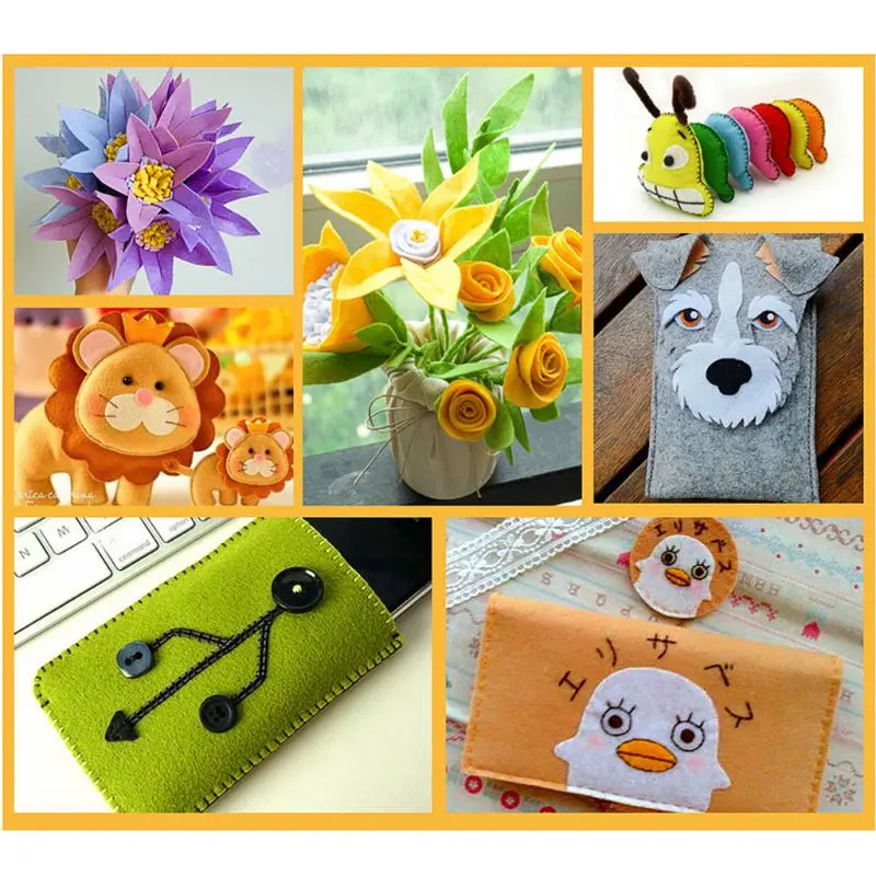 

25 Assorted Colors Felt Fabric Sheets Patchwork Sewing DIY Craft Jewely Making