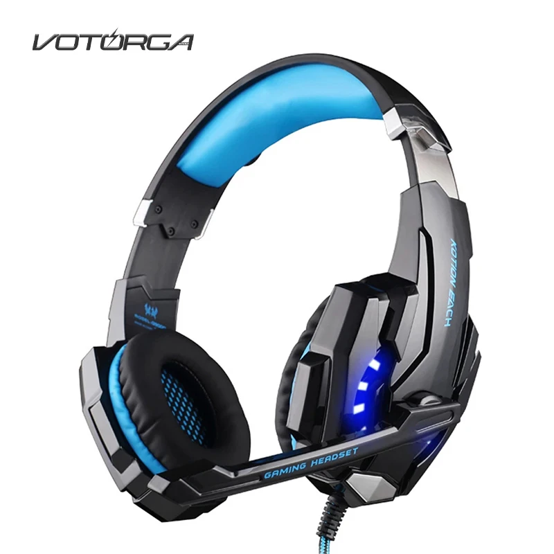 

G2000 Gaming Headset PS4 with Noise Canceling Mic Xbox One Gamer Headphones PC Wired LED Stereo Bass Adjustable Mic 3.5mm