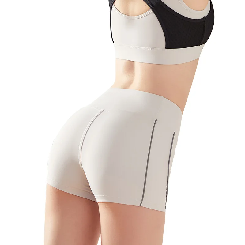 

High-waisted fitness shorts women tight thin sports shorts women's fast dry running women's three-point peach yoga pants summer