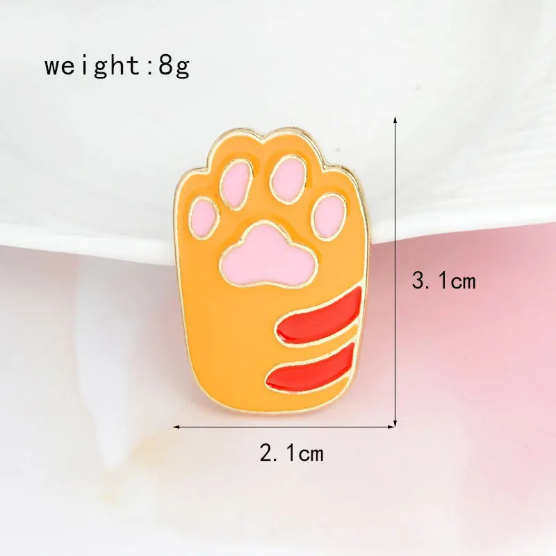 

Funny Cute Cat Paw Dog Paw Brooch Retro Punk Jewelry Backpacks Badges Accessories Brooches for Women's Jewelry