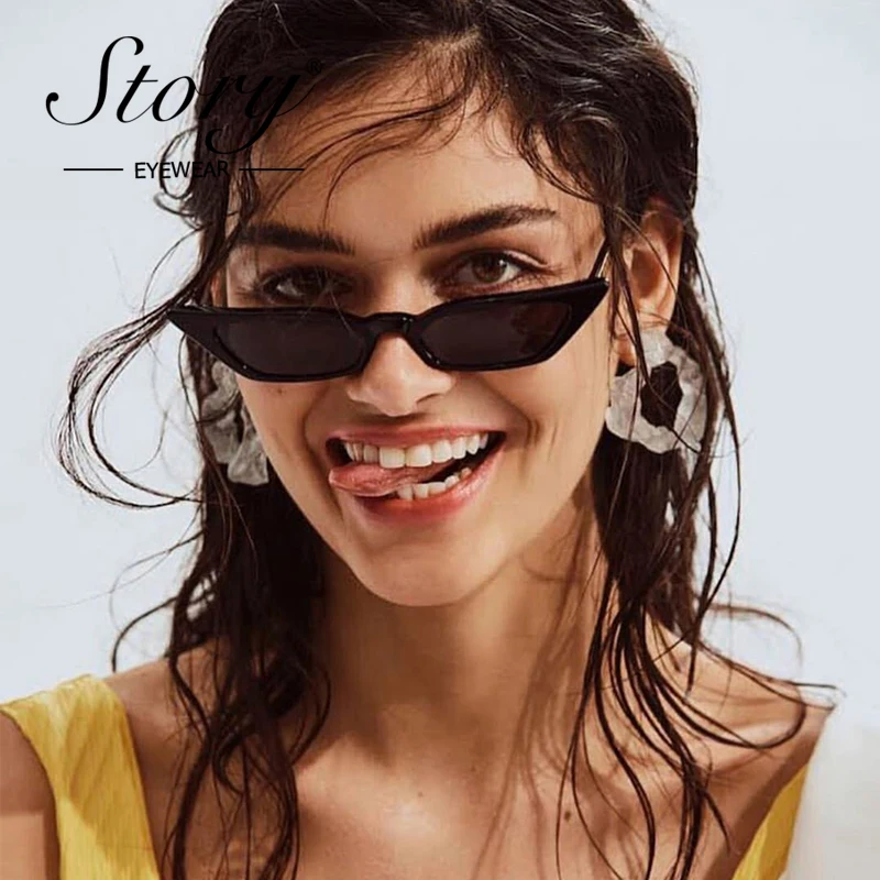 Новинка 2018 модные крошечные женские солнцезащитные очки кошачий глаз в стиле