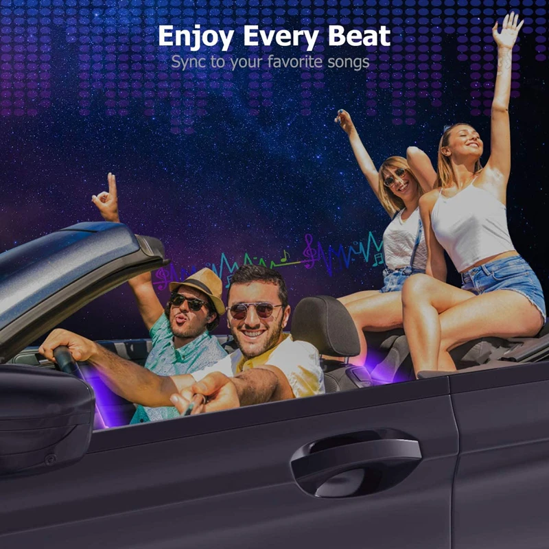 Светодиодная RGB лента для приборной панели в салоне автомобиля декоративная