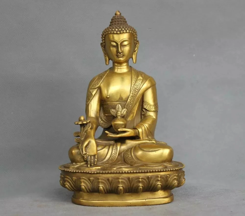 

Tibet Pure Bronze Medicine Buddha Bhaisajyaguru Statue