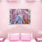 Новейшие наклейки на окна стены Disney холодное сердце 2 принцессы 50*70 см для детских комнат домашний декор Мультфильм Эльза наклейки на стены Diy ПВХ плакат