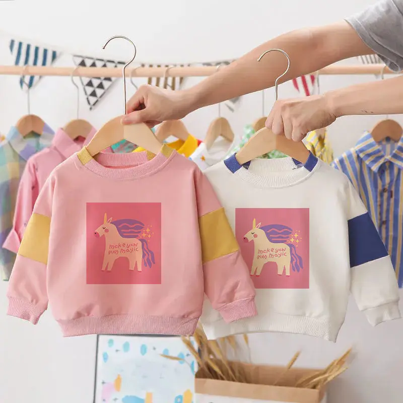 

VIDMID Cotton boy girl wear long sleeves new printed cartoon T-shirt children's spring and autumn t-shirt P6014