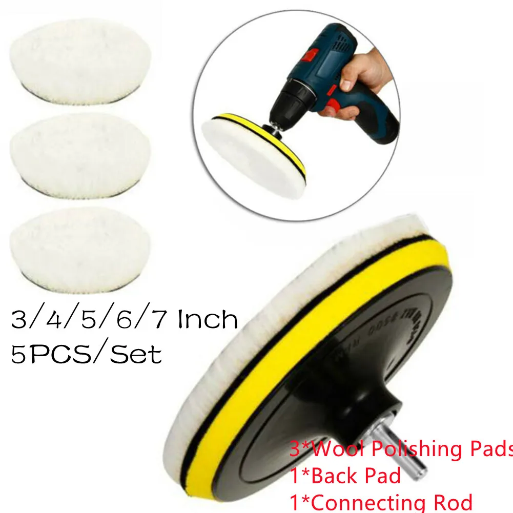 

5Pcs/Set Polishing Pad For Car Polisher 3/4/5/6/7in Polishing Circle Buffing Pad Tool Kit For Car Polisher Discs Auto Cleaning