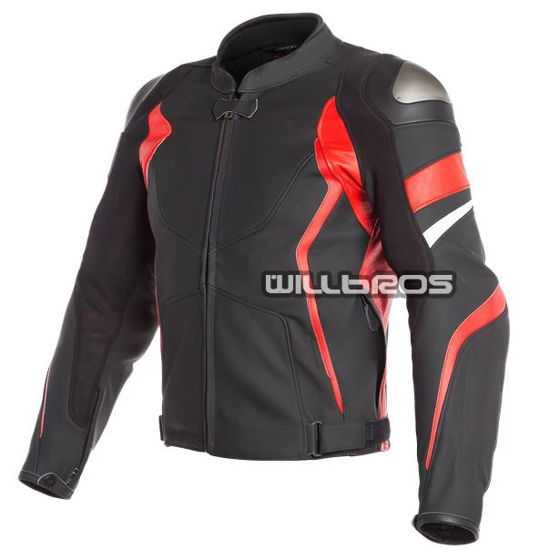 

Black White Dain AVRO D2 Leather Jackets Motocross MX Dirt Bike Street Moto Jacket With Protector