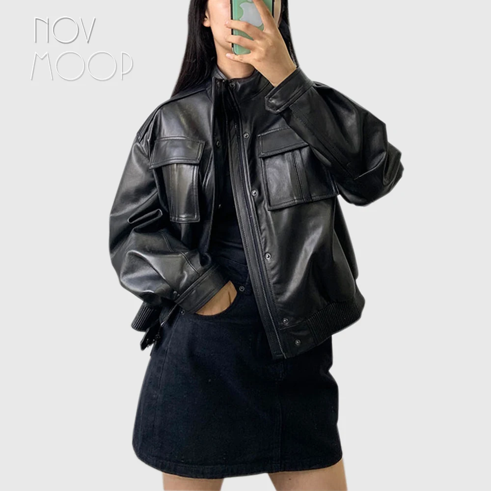 Novmoop 2019 Высокая уличная Новая модная шикарная Повседневная стильная куртка из