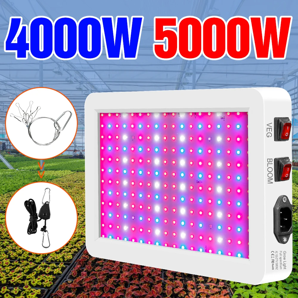 

110V Full Spectrum Grow Light LED Phyto Lamp 220V Greenhouse Hydroponic Bulb 4000W 5000W Fito Lamps Plant Growth Tent Lighting