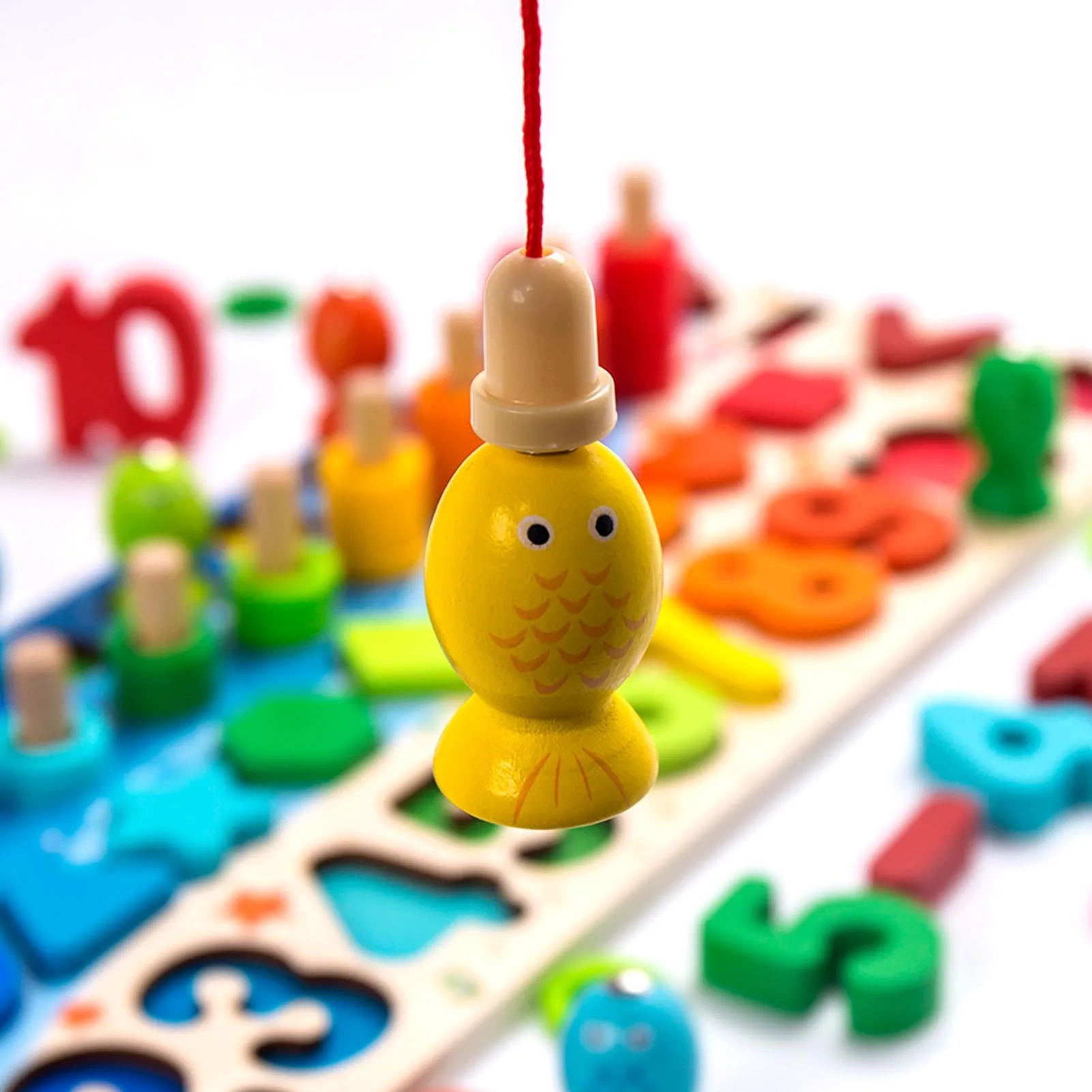 

Magnetic Math Fishing Count Numbers Matching Shape Match Board Early Education Toy Montessori Educational Wooden Toys for Kids