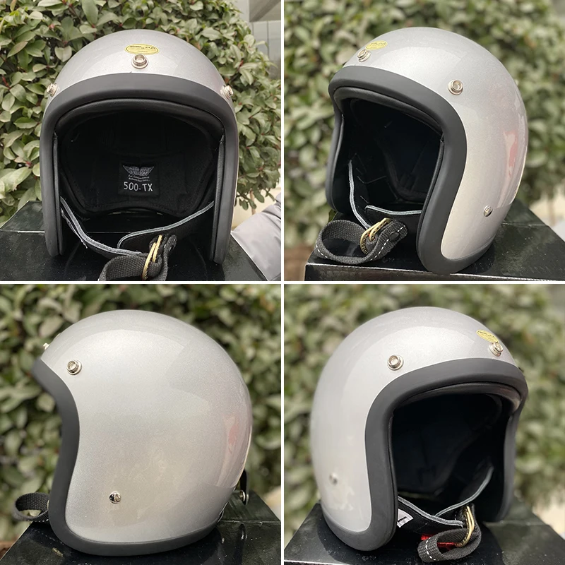 

Шлем мотоциклетный TT & CO японский 500TX с открытым лицом, Легкое покрытие из стекловолокна, маленький корпус в стиле ретро, 3/4