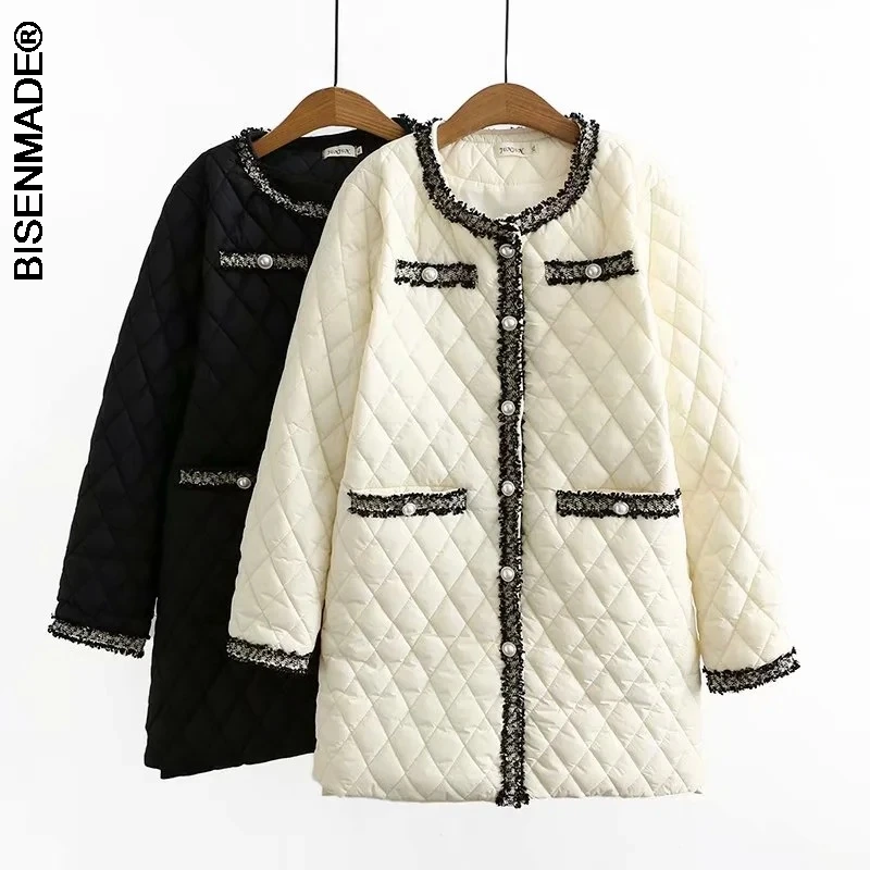 Новинка 2020 большие размеры зимние пальто для женщин однобортная парка с жемчужными пуговицами длинная теплая куртка для женщин от AliExpress RU&CIS NEW