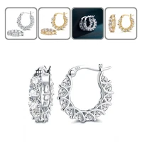 1 pair fine workmanship jewelry shiny french style simple hoop earrings women hoop earrings jewelry accessories